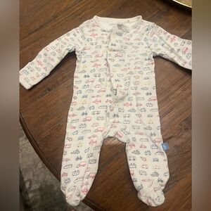 Magnetic Me White One Piece with Colorful Vehicle Print